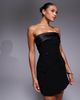 Rare Rare London tailored satin contrast button up wrap detail mini dress in black - 1