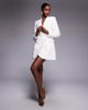 Rare Rare London wrap front blazer mini dress in cream-White - 1