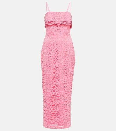 Rasario Rasario Bustier floral lace midi dress
