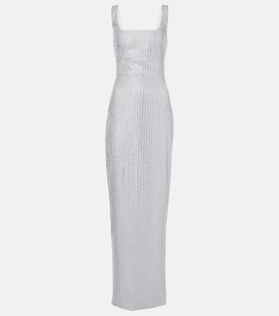 Rasario Rasario Crystal-embellished chiffon gown