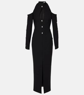 Rasario Rasario Crystal-embellished crÃªpe midi dress