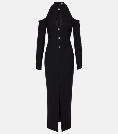 Rasario Rasario Crystal-embellished crÃªpe midi dress