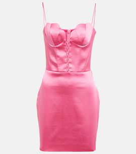 Rasario Rasario Lace-up satin bustier minidress