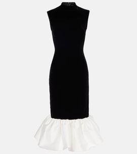 Rasario Rasario Velvet and satin midi dress