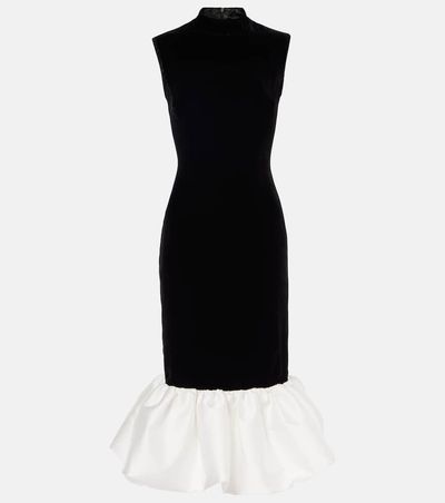 Rasario Rasario Velvet and satin midi dress