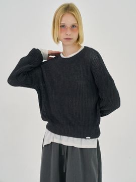 RAVEROUS Hachi Cotton Knit Sweater [Charcoal]