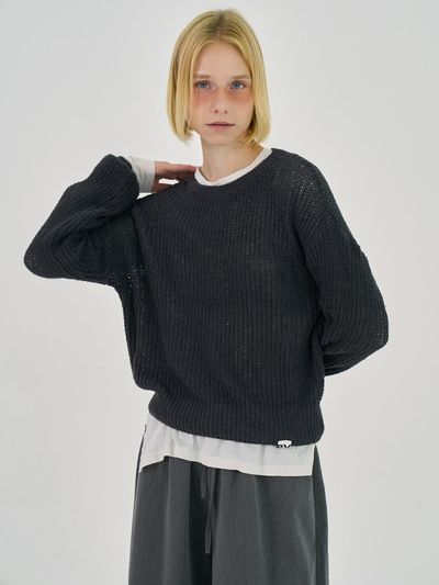 RAVEROUS Hachi Cotton Knit Sweater [Charcoal]