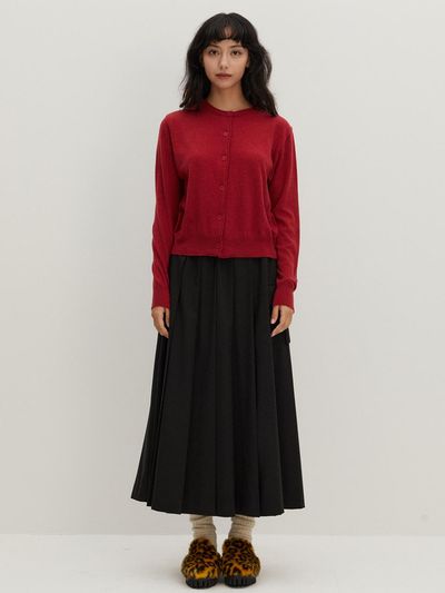 RAVEROUS Pleats Long Skirt Black