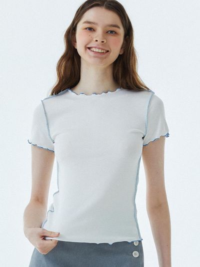 RAVEROUS RVS Contrast Interlock T-shirt White