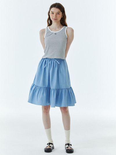 RAVEROUS Tiered Skirt Blue