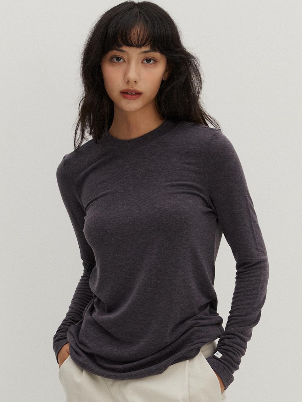 RAVEROUS Woollike Basic T-Shirt Charcoal