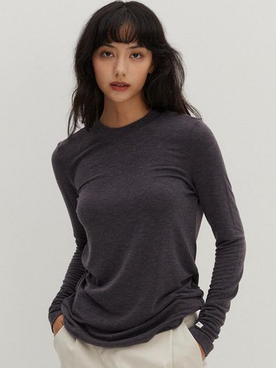 RAVEROUS Woollike Basic T-Shirt Charcoal