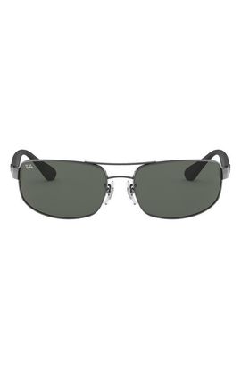 Ray-Ban Ray-Ban 64mm Oversize Rectangular Sunglasses