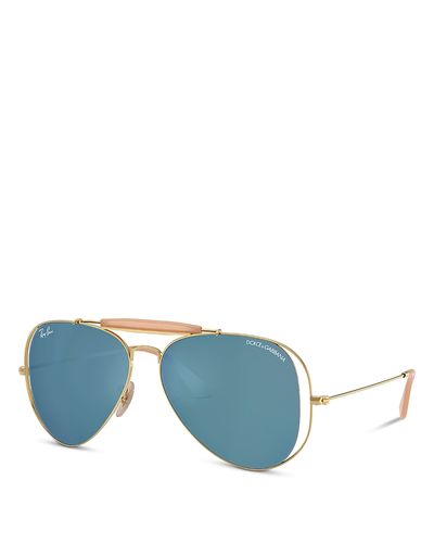 Ray-ban Ray-Ban x Dolce & Gabbana Mirrored Aviator Sunglasses, 58mm