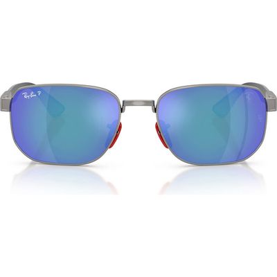 Ray-Ban Ray-Ban x Scuderia Ferrari 59mm Polarized Mirrored Irregular Sunglasses