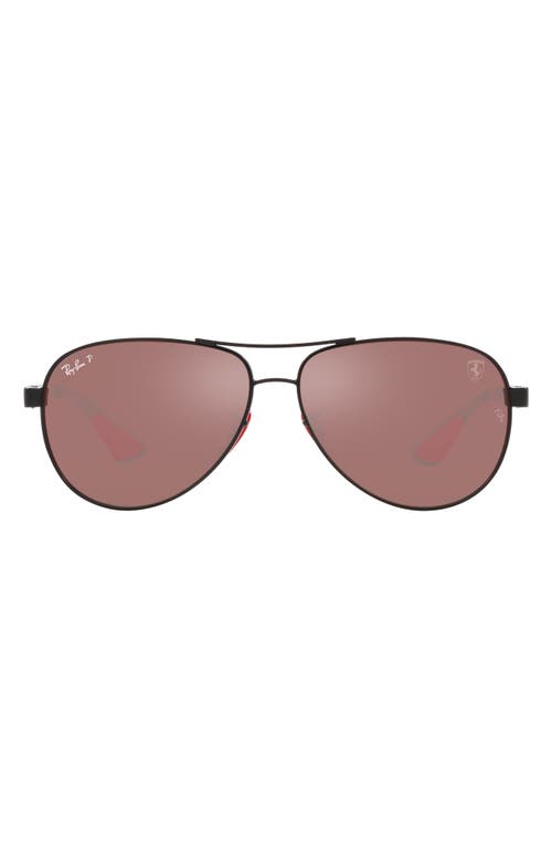 Ray-Ban Ray-Ban x Scuderia Ferrari 61mm Polarized Pilot Sunglasses