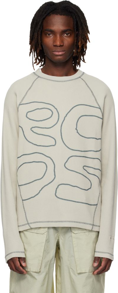 RCOS RCOS Beige Stack Logo Waffleknit Longsleeve T-shirt