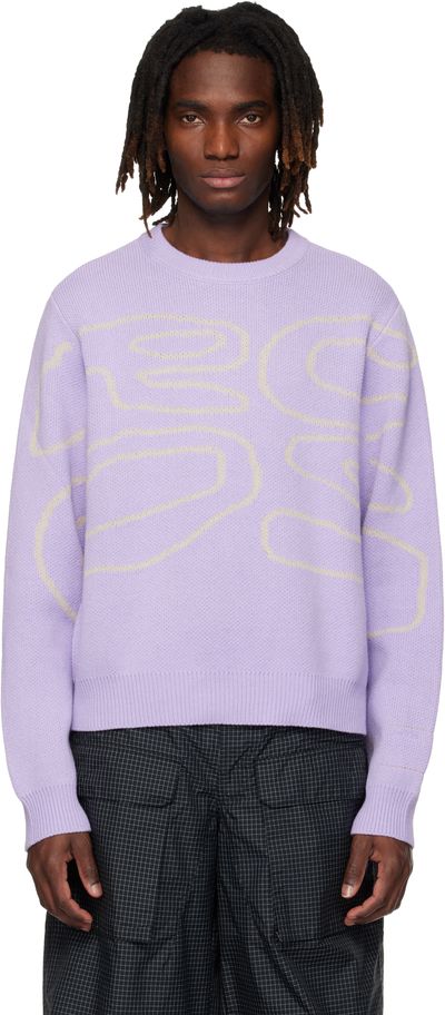RCOS RCOS Purple Stack Logo Knit Sweater