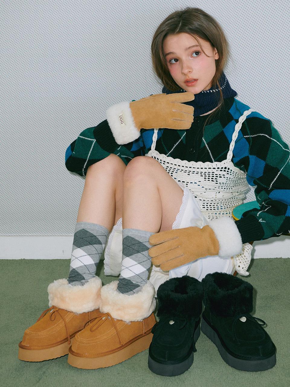 re e re r527_Ribbon Platform Mini Boots_2color