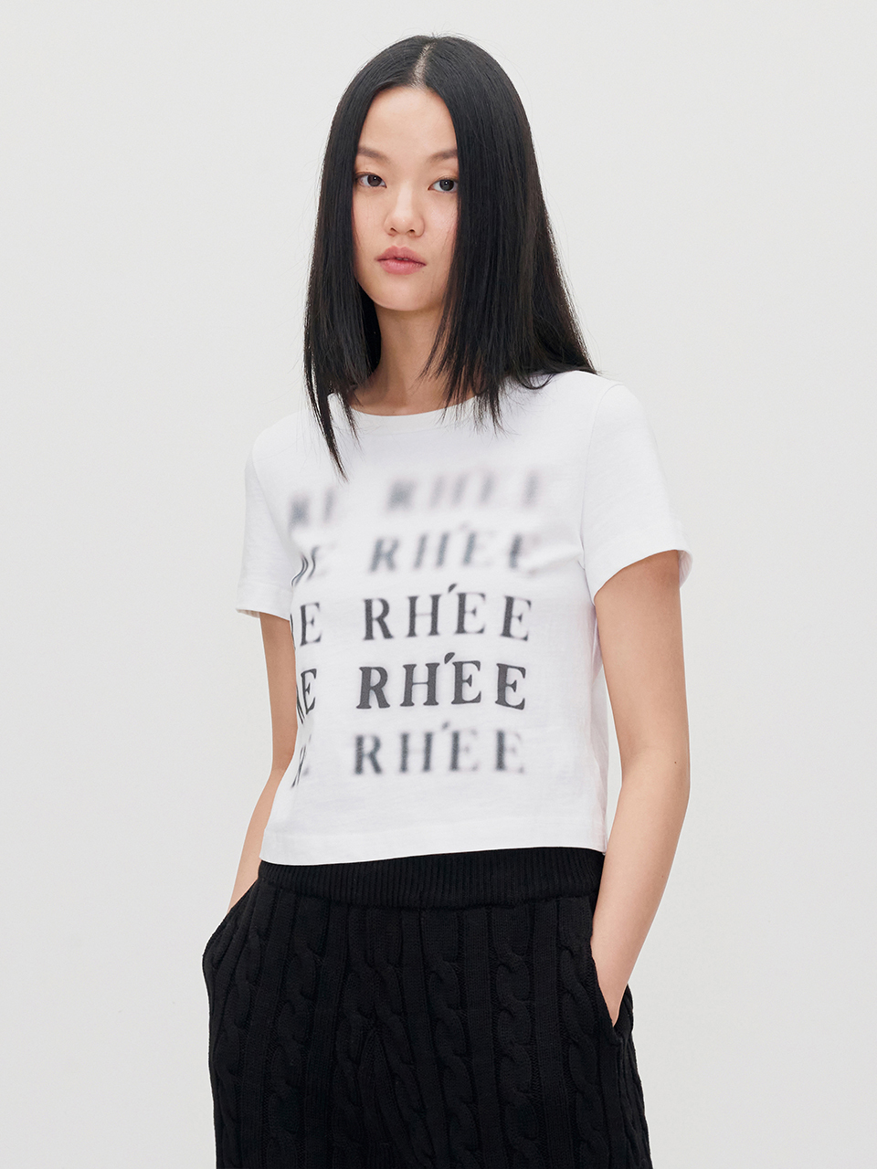 RE RHEE Blur Logo Organic Cotton T-shirt