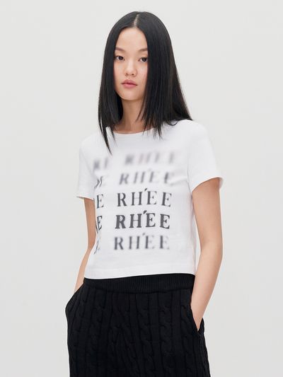 RE RHEE Blur Logo Organic Cotton T-shirt