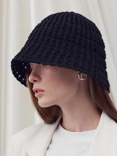 RE RHEE Braided Bucket Hat_Black