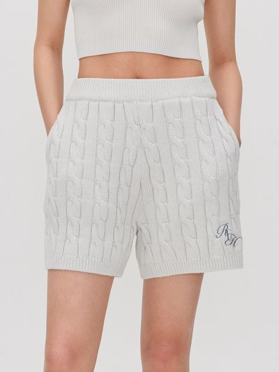 RE RHEE Cable Knit Shorts_Soft Mint
