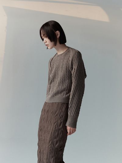 RE RHEE Cashmere Blend Bolero Top (Mocha)
