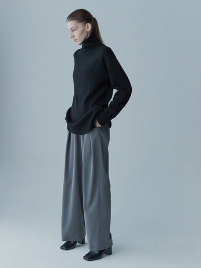 RE RHEE Cashmere Blend Turtleneck Sweater_Black