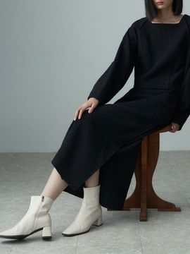 RE RHEE Classic A-Line Long Skirt_Black