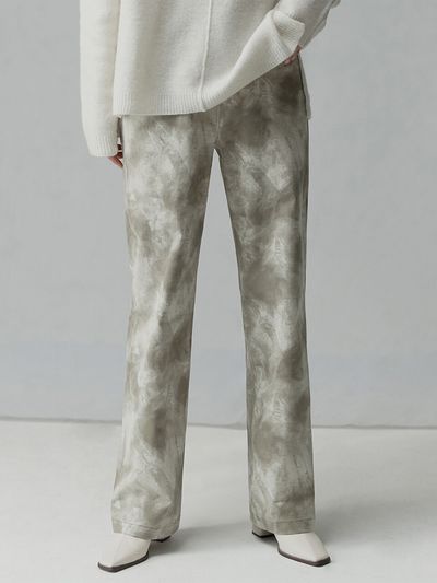 RE RHEE Discharge Printed Cotton Straight Leg Jeans