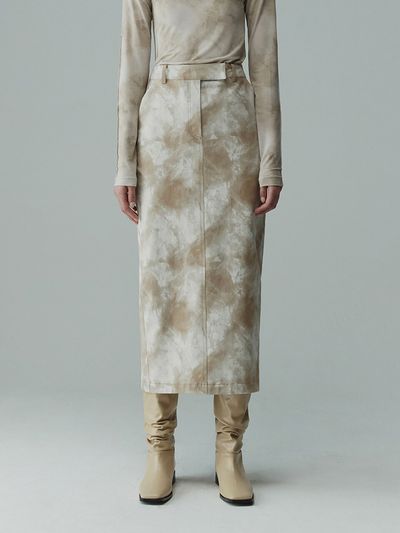RE RHEE Discharge Printed Pencil Skirt