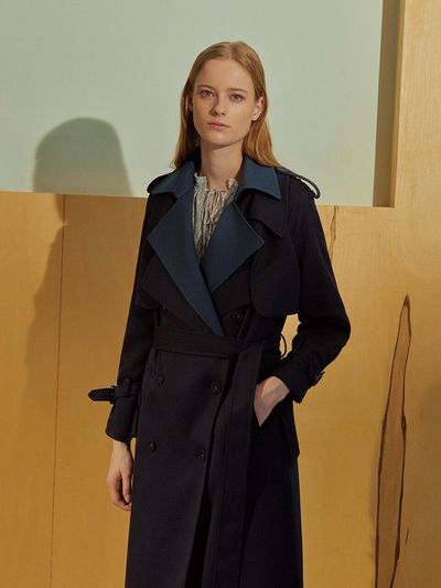 RE RHEE Double Collar Trench Coat