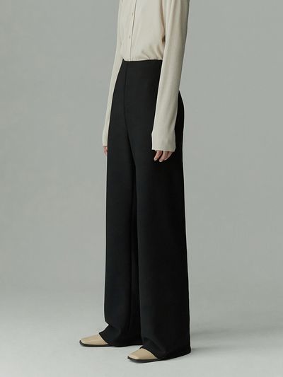 RE RHEE Elasticated Waist Straight Leg Trousers_4 Colors