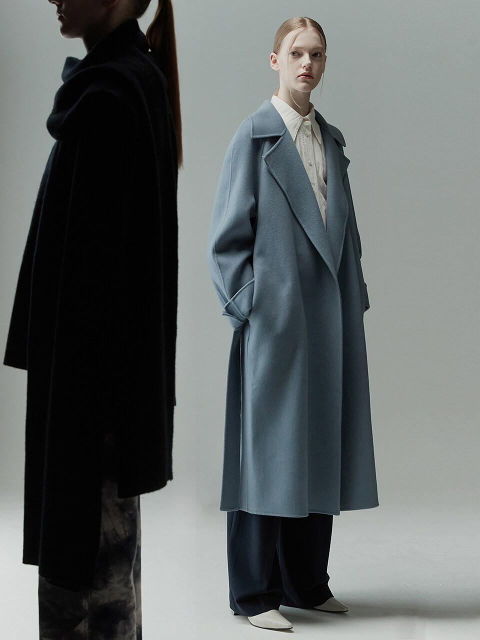 RE RHEE Handmade Wool Blend Coat Cloud
