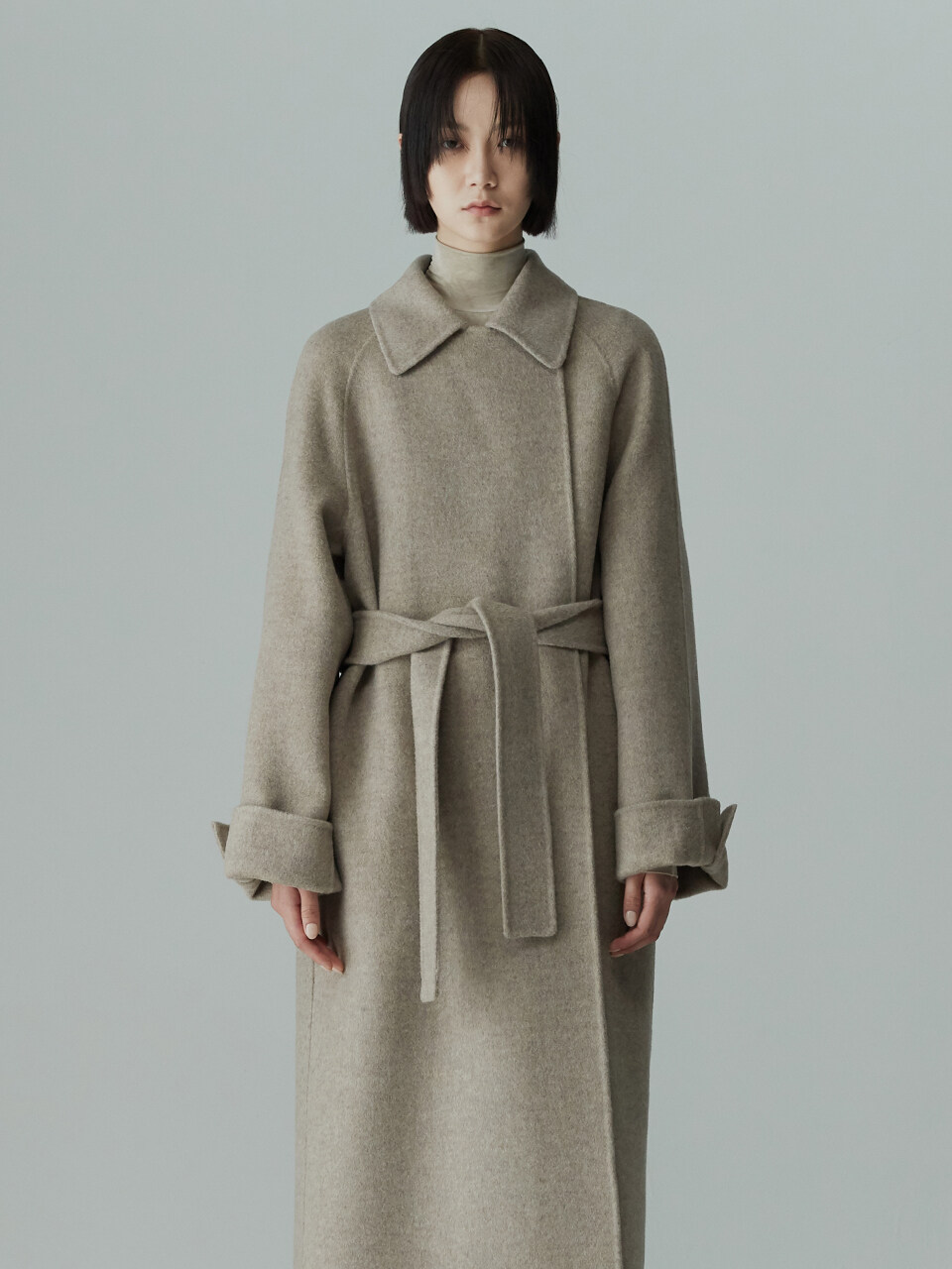 RE RHEE Handmade Wool Blend Coat Light Brown