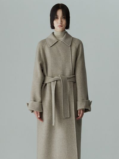 RE RHEE Handmade Wool Blend Coat Light Brown