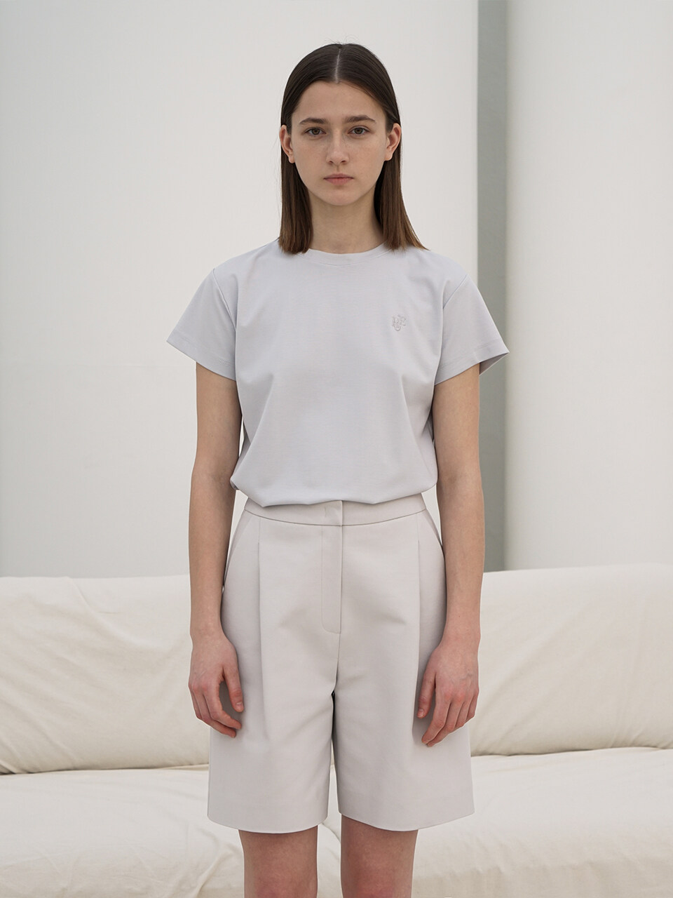 RE RHEE High Rise Cotton Shorts
