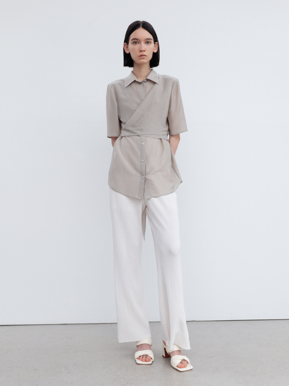 RE RHEE High Rise Pleated Pants