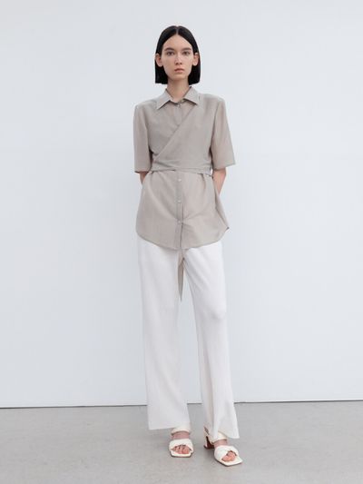 RE RHEE High Rise Pleated Pants