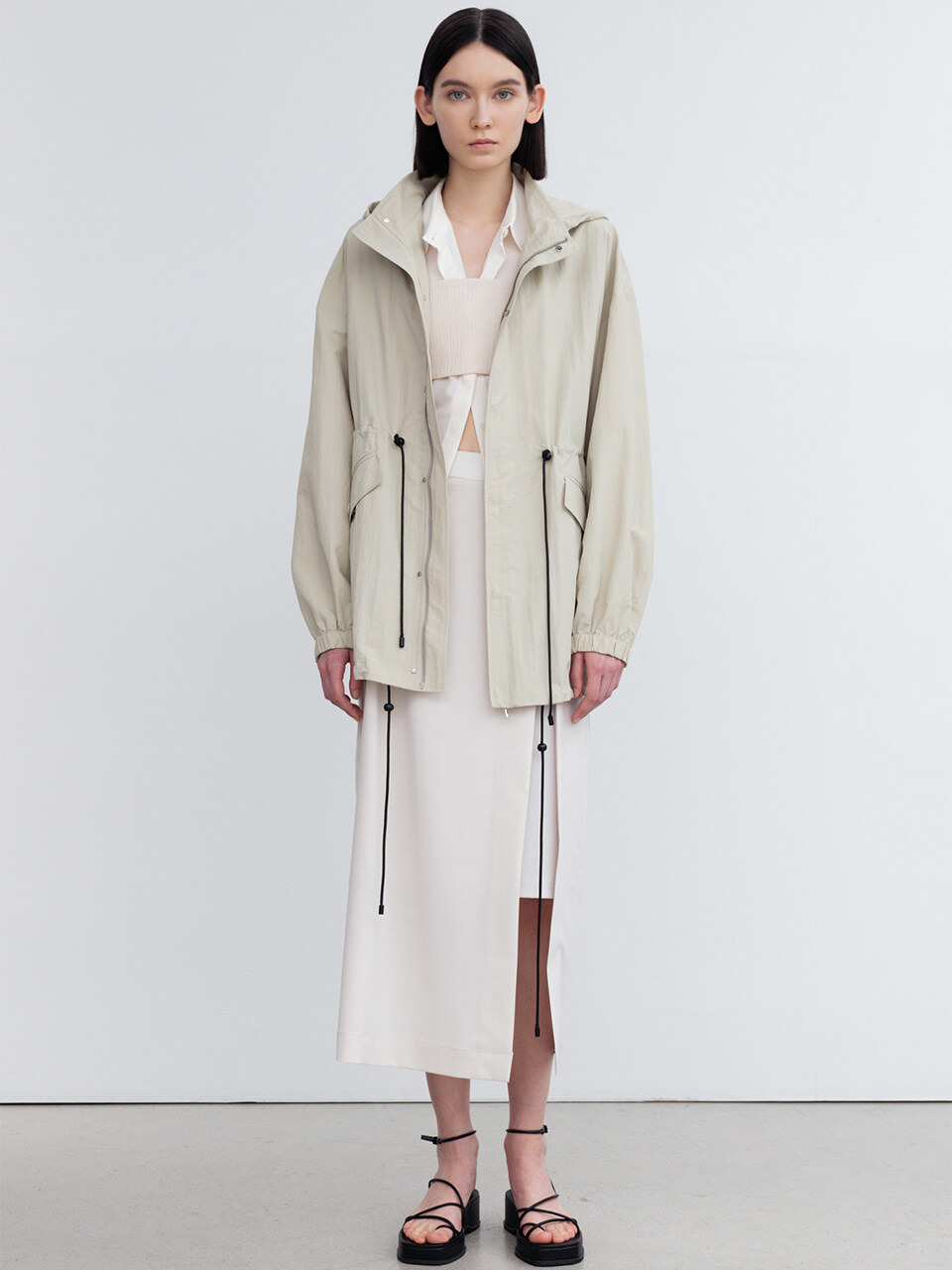 RE RHEE Hooded Drawstring Blouson Jacket