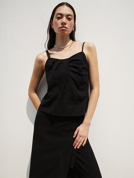 RE RHEE Lace Embroidered Double Strap Top