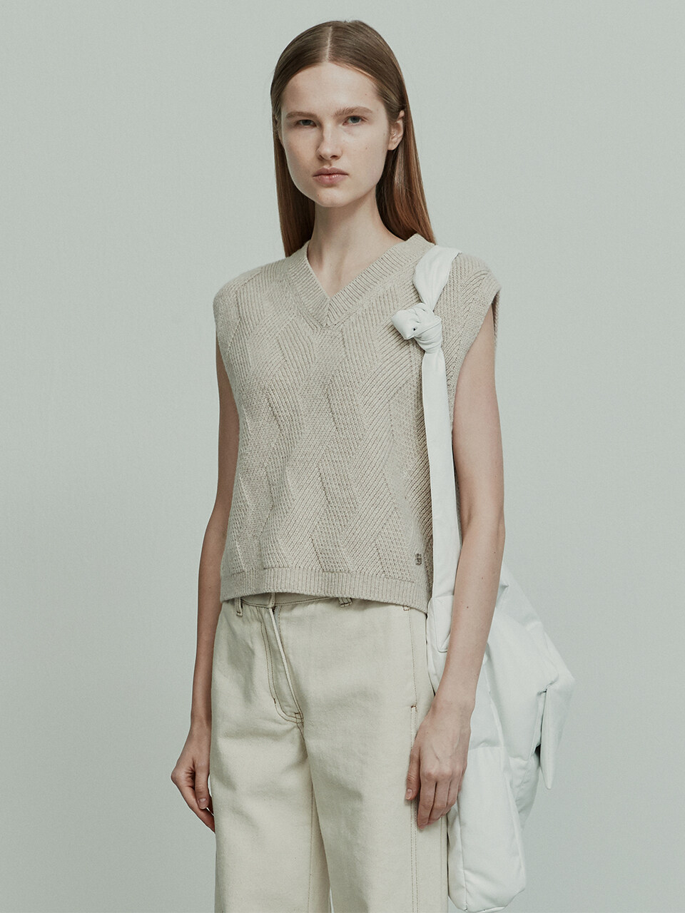 RE RHEE Lambswool Blend Knitted Vest