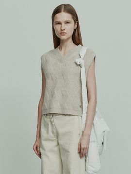 RE RHEE Lambswool Blend Knitted Vest