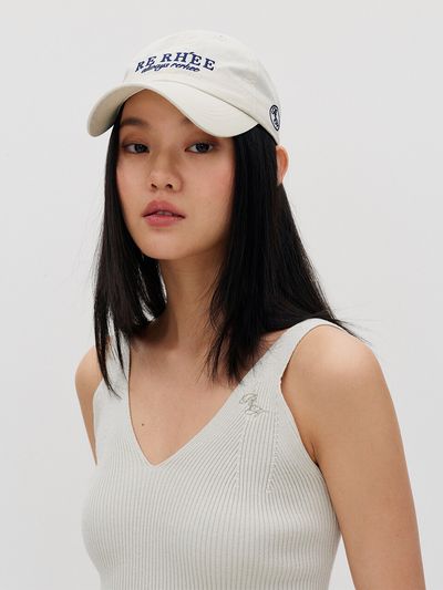 RE RHEE Logo Embroidered Baseball Cap_Soy Milk
