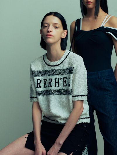 RE RHEE Logo Embroidered Knit Top_2 Color