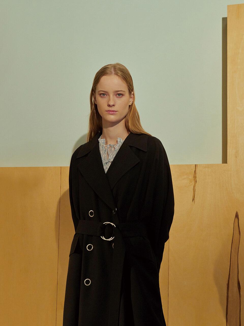 RE RHEE Oversized Double Trench Coat
