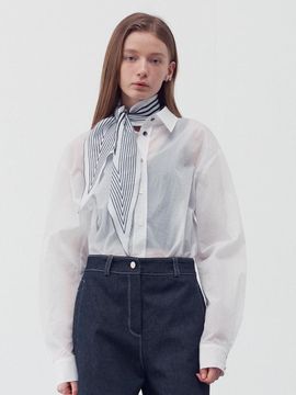 RE RHEE Patterned Silk Scarf