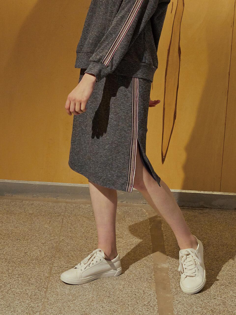 RE RHEE Pinned Stripe Raglan Co-ords Skirt