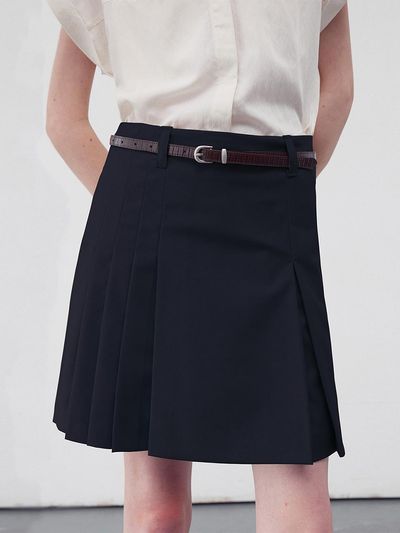 RE RHEE Pleated Mini Skirts Black